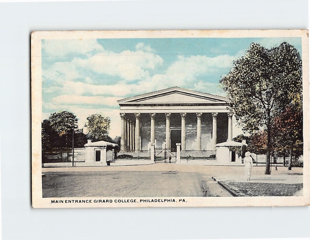 Postcard Main Entrance Girard College Philadelphia Pennsylvania