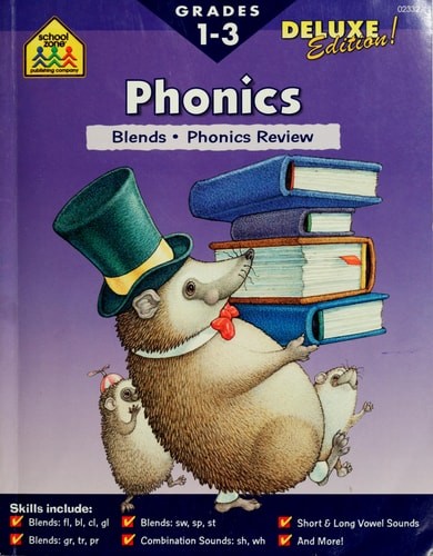 School Zone - Phonics Review 1-3 Workbook - 64 Pages, Ages 6 to 9, Grades 1 to 3