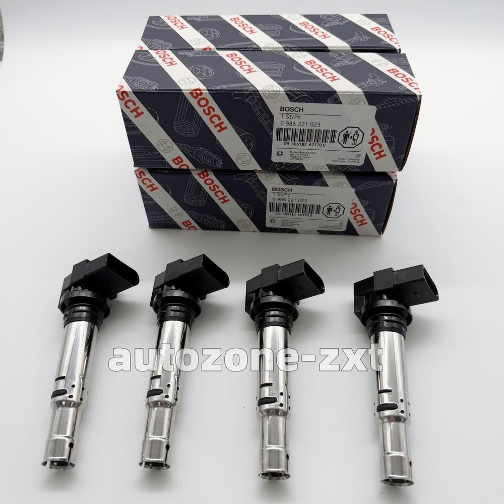 4PCS Ignition Coils 0986221023 036905715H Bosch Fits For Jetta Golf Audi A3 1.4T