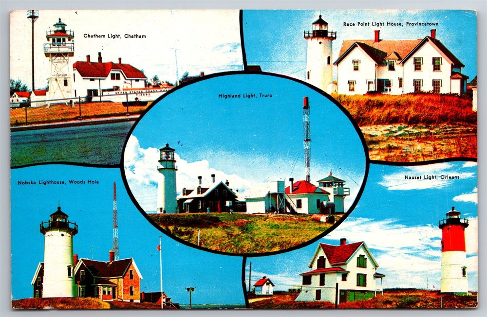 Lighthouses Of Cape Cod Multi View MA C1970s Postcard AB16