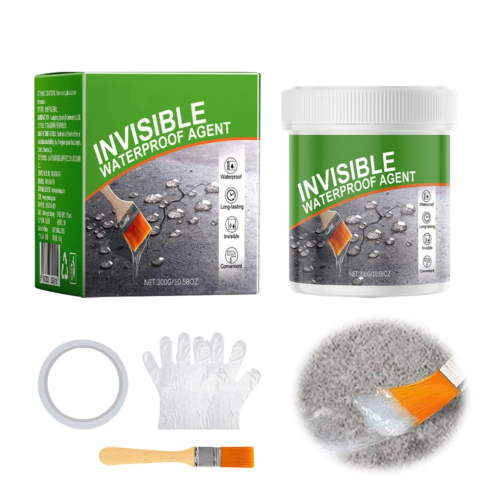 Liquid Waterproof Sealant with Brushes Indoor & Outdoor Roof Walls Bathroom 300g