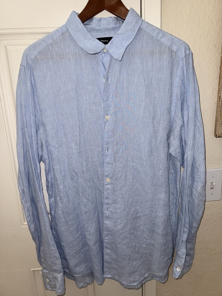 Theory Irving %100 Linen Shirt Men’s Size Large
