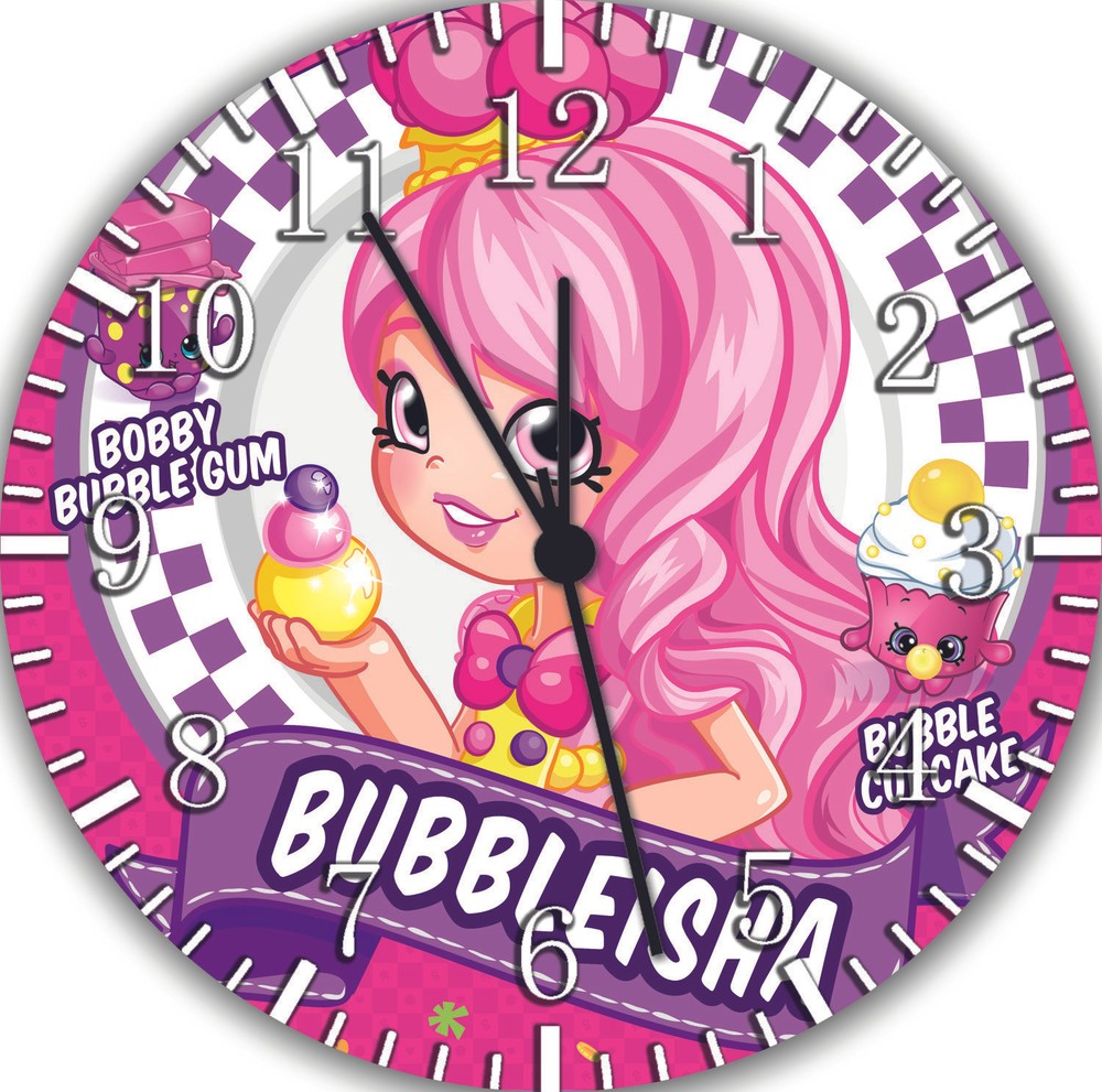 Shopkins Bubbleisha Frameless Borderless Wall Clock For Gifts or Decor E496