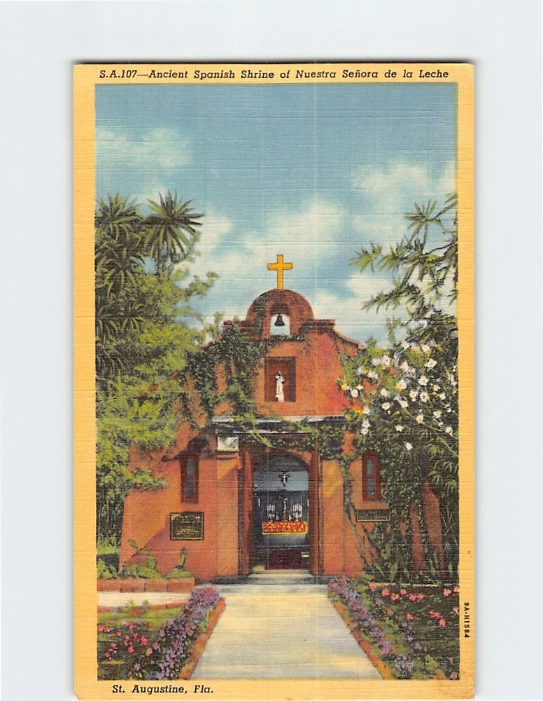 Postcard Ancient Spanish Shrine of Nuestra Senora de la Leche St. Augustine FL