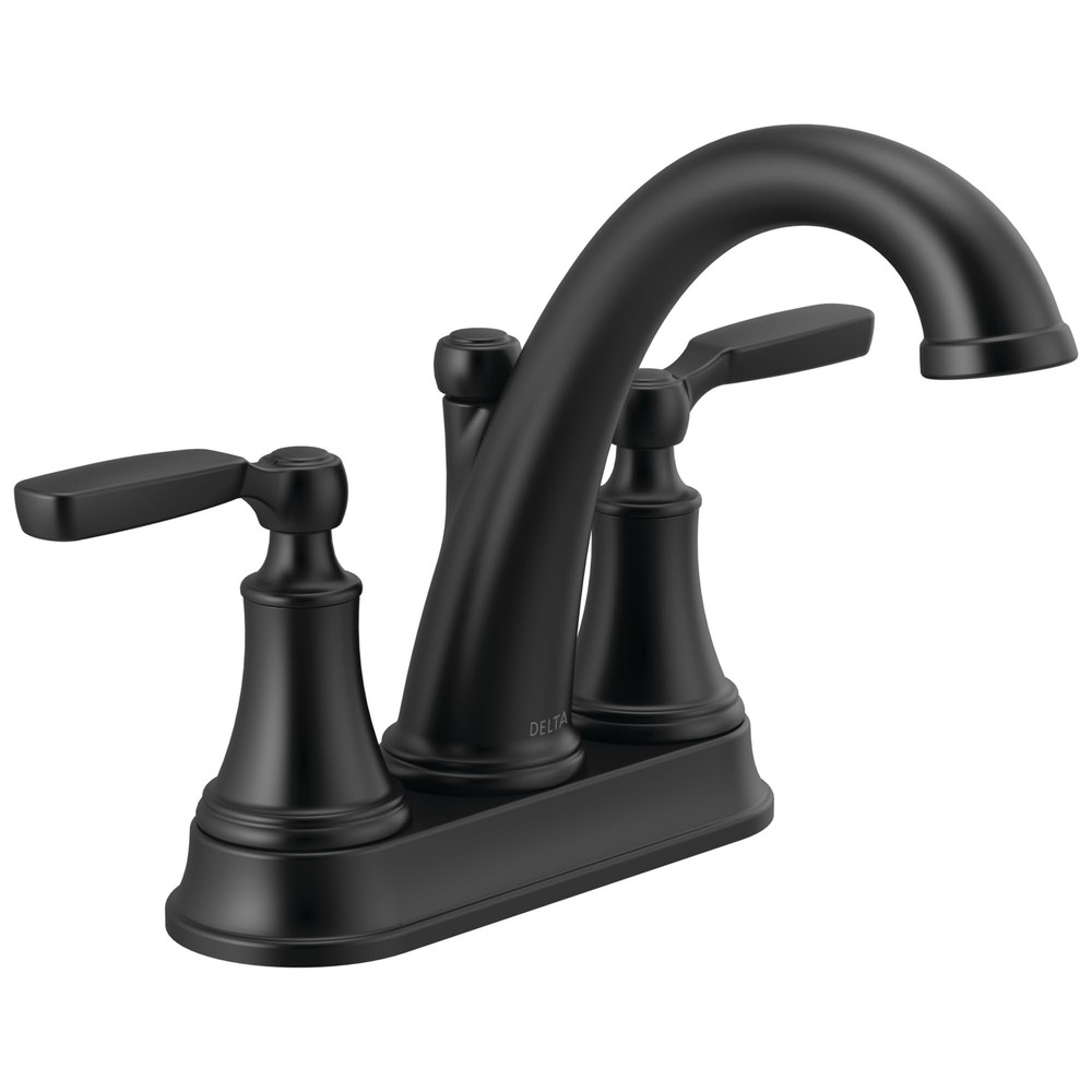 Delta Faucet Woodhurst Centerset Bathroom Faucet Black 2Handle Bathroom