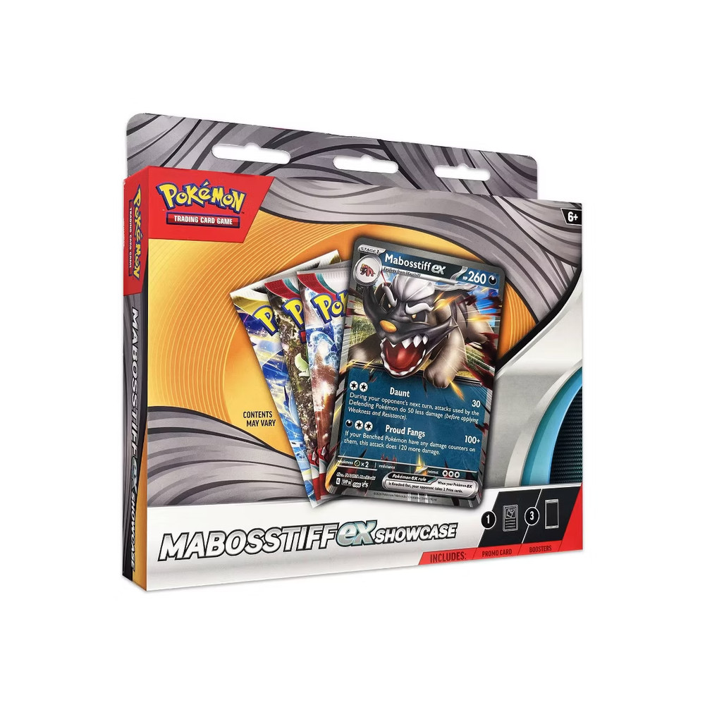Pokemon TCG Mabosstiff ex Showcase Box Sealed Promo & 3 Booster Packs