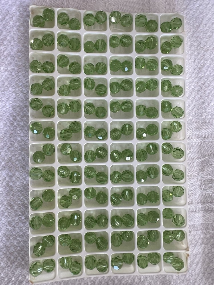 Swarovski Faceted Crystals , 6mm , Color Peridot. New Old Stock  Austria. 1gross
