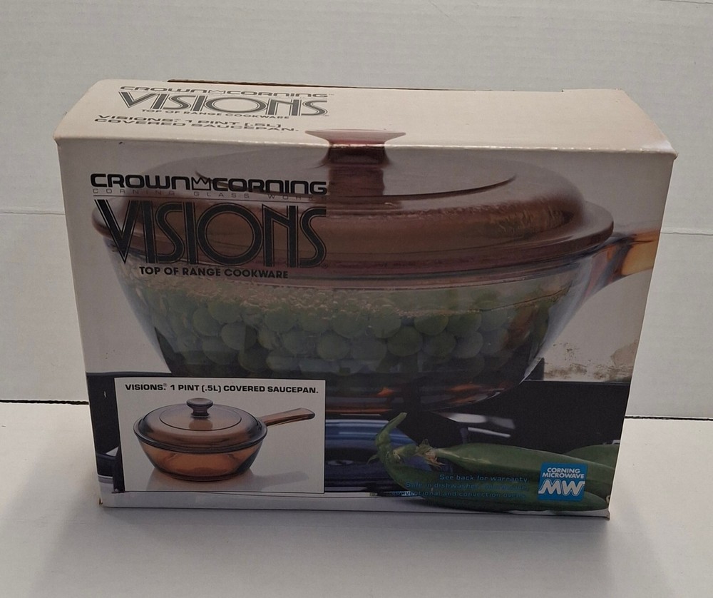 Visions Covered Sauce Pan 1 Pint  Corning Microwave Versatile Cookware