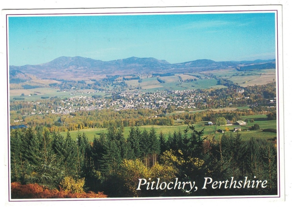 Vintage View Of Pitlochry Perthshire Scotland Postcard