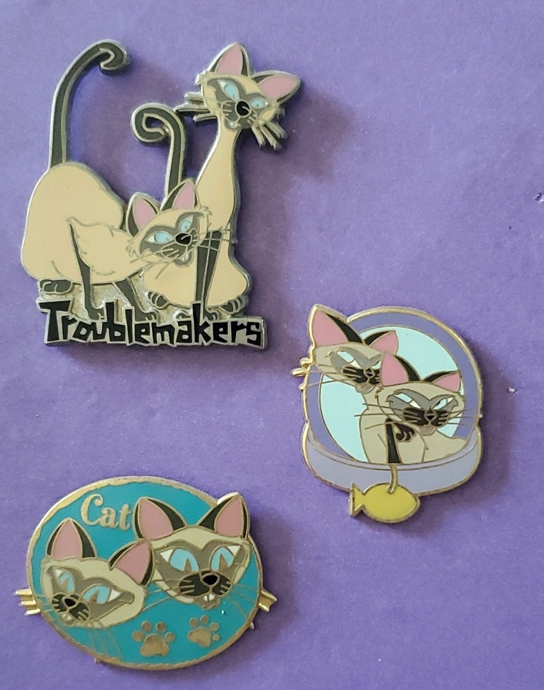 Disney Lady & the Tramp Siamese Cat Collectible Pin Set 2007 Limited Edition