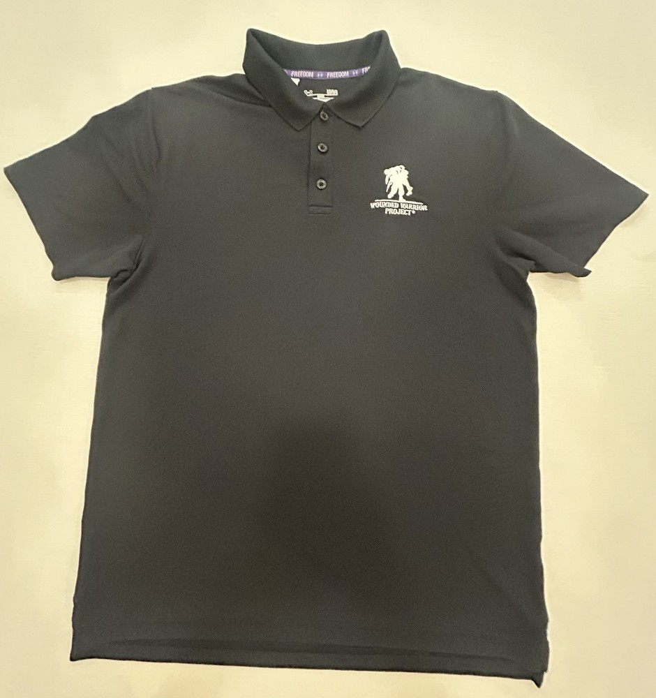 Under Armour Wounded Warrior Project Polo Shirt Men’s Large Black Loose Fit