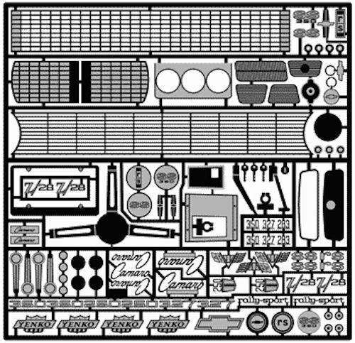 Model Car Garage 2067 1/25 1968 Chevy Camaro Photo Etched Detail Set