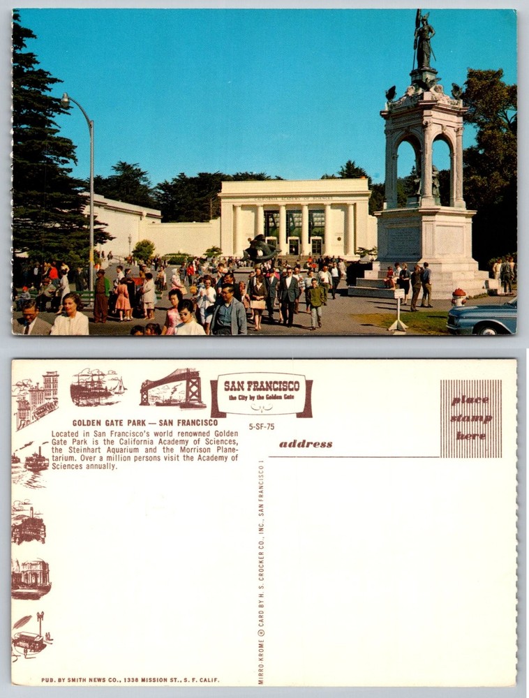 Golden Gate Park San Francisco CA Academy of Sciences Mirro-Krome Postcard-image