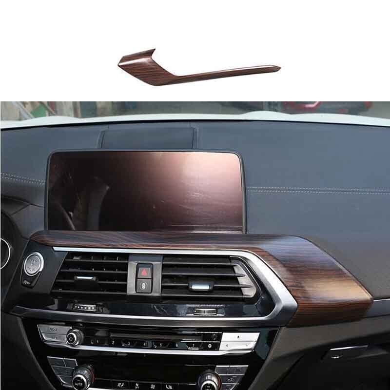 For BMW X3 G01 X4 Pine Wood Grain Central Console Dashboard Strip Trim 2018-2021