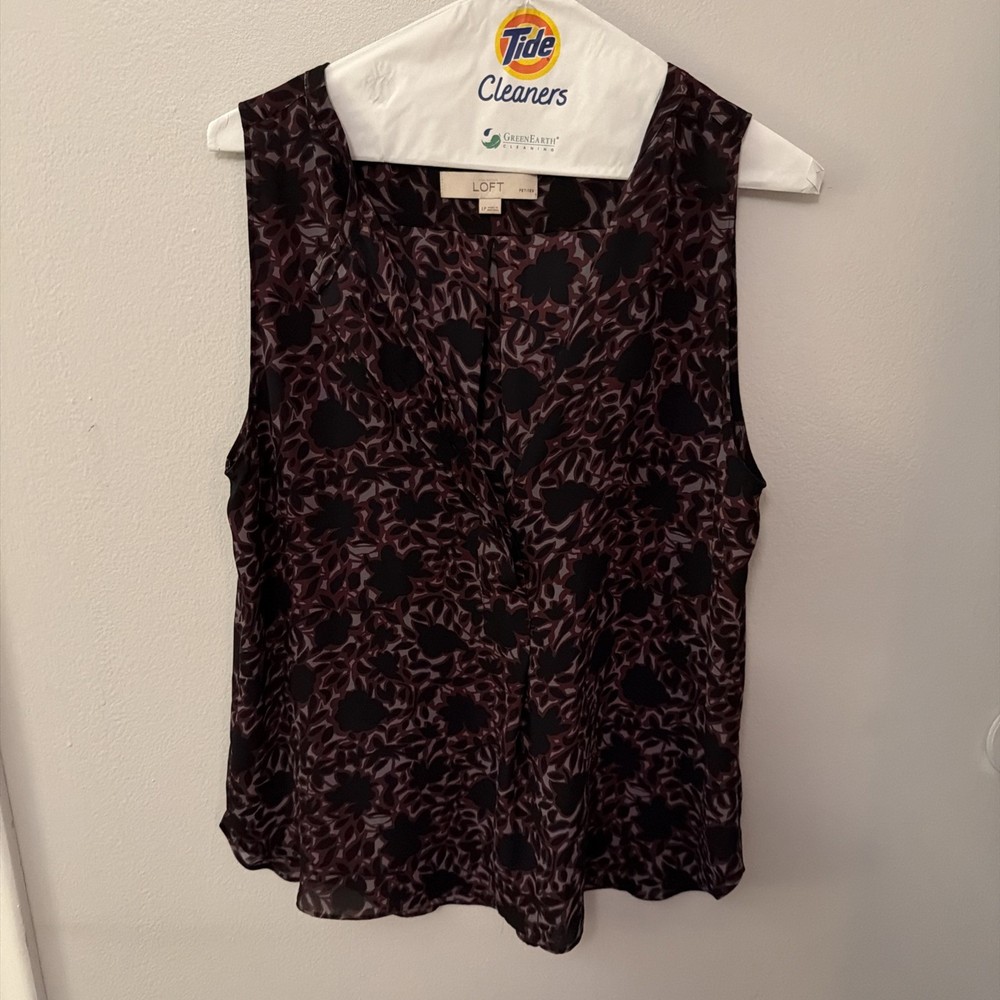 Ann Taylor Loft Women’s Tank Top Purple/Black Size LP