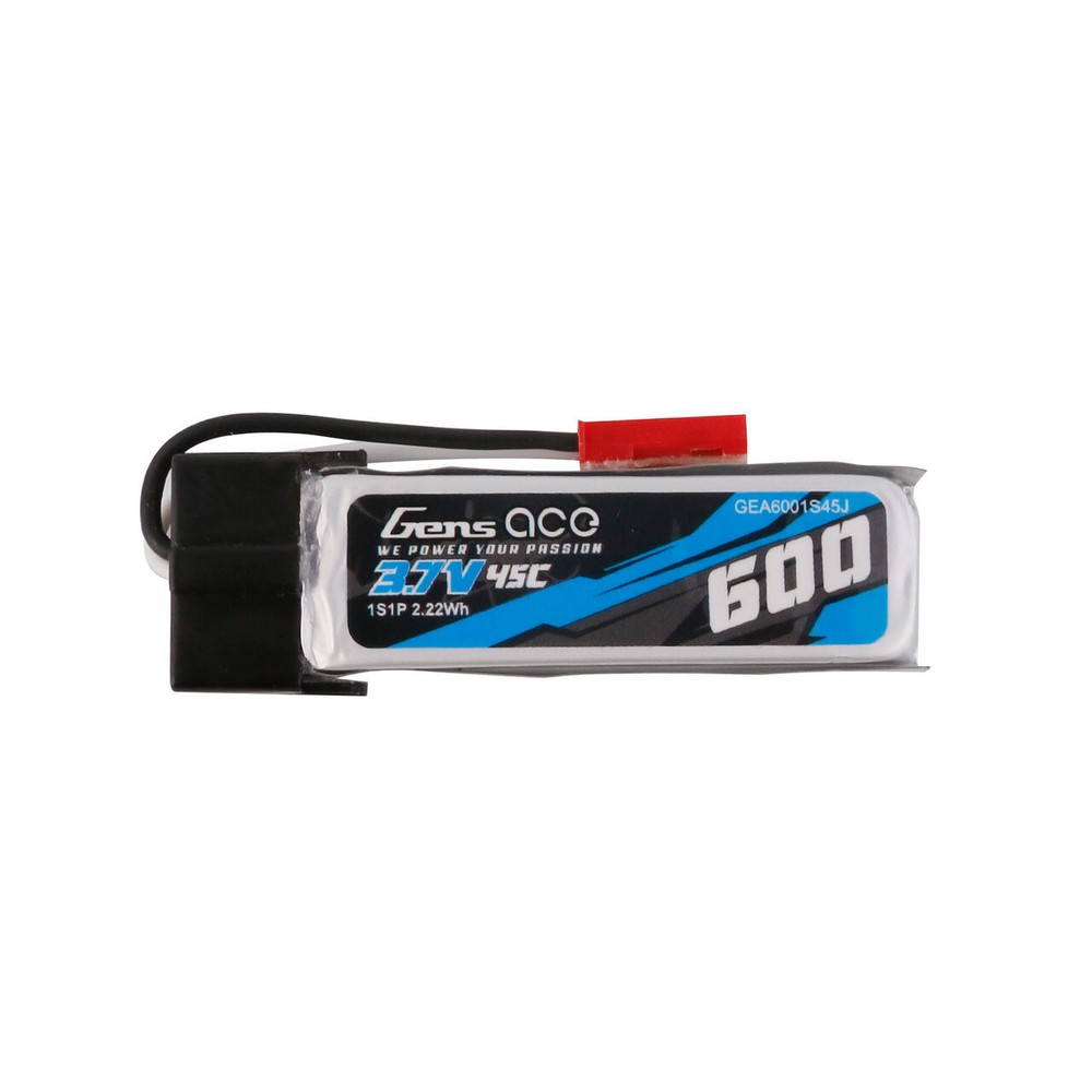 Gens Ace 600mAh 1S 45C 3.7V Lipo Battery Pack With JST-SYP Plug-image