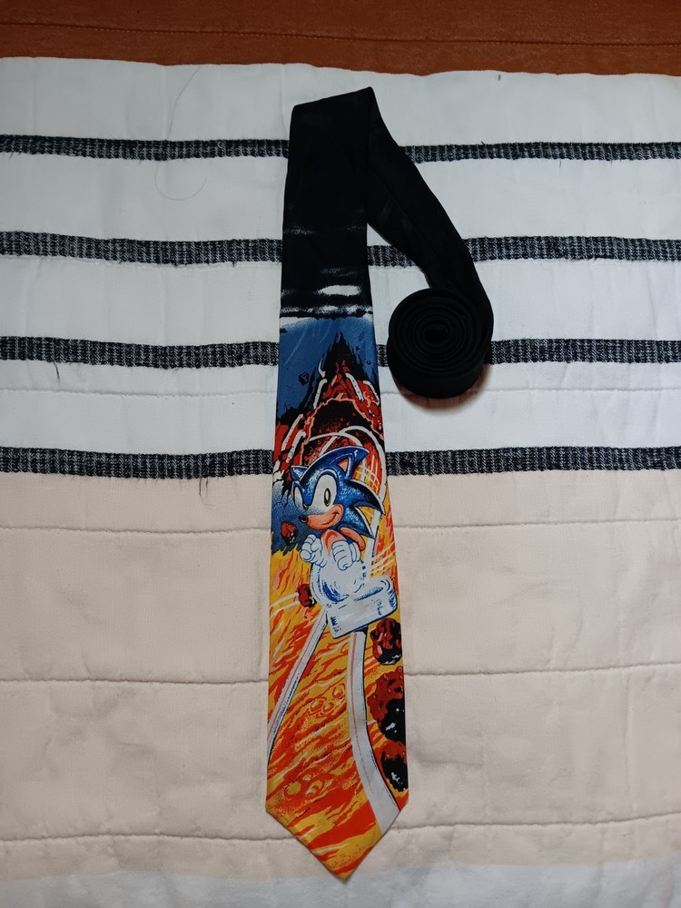 1994 Sonic The Hedgehog Neck Tie Vintage Sega Genesis Gaming System