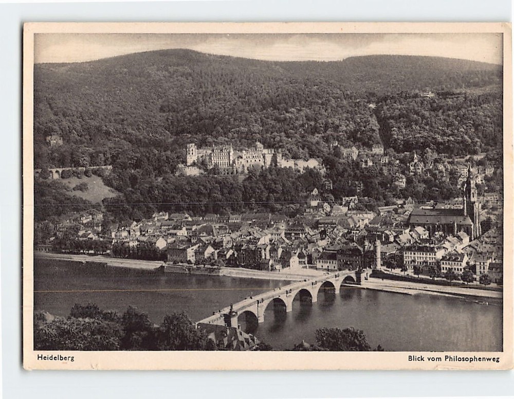 Postcard Blick vom Philosophenweg Heidelberg Germany