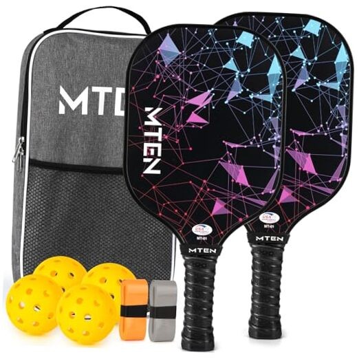Pickleball Paddles, USAPA Approved Fiberglass Surface Pickleball Set with