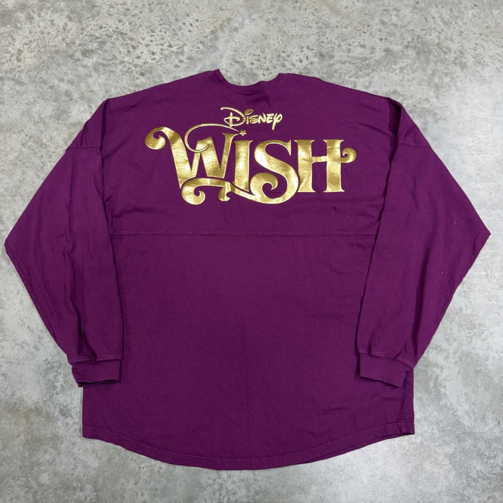 Disney Cruise Line Wish Spirit Jersey Shirt Womens XXL Purple Gold Long Sleeve