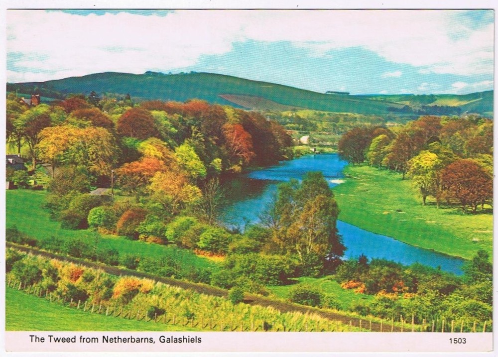 Postcard The Tweed River From Netherbarns Galashiels Scotland UK