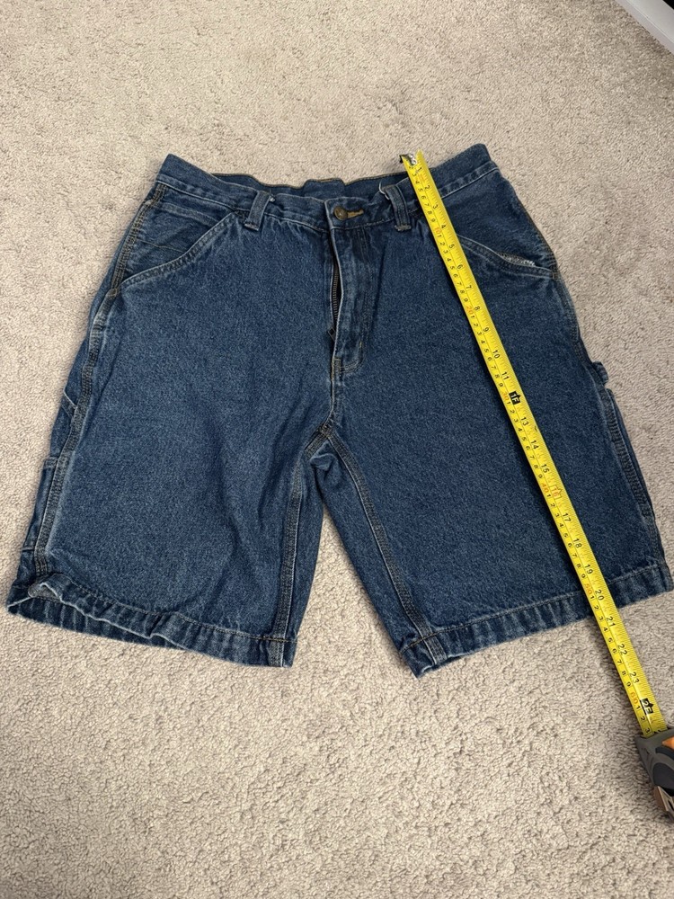 Faded Glory Mens 32 Dark Wash Denim Cargo Shorts Classic Fit