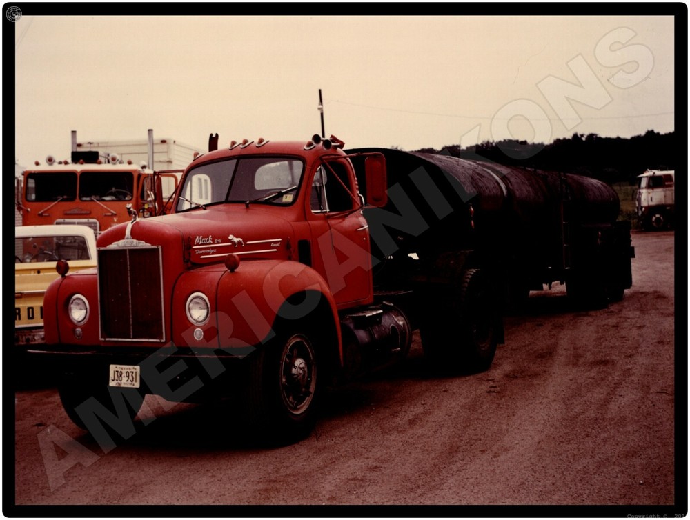 Mack Trucks New Metal Sign: 1971 Tanker Truck & Trailer