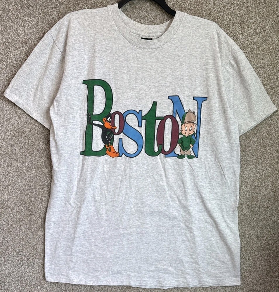 90s Vintage Looney Tunes Daffy Duck Elmer Fudd Single Stitch Tee One Size USA