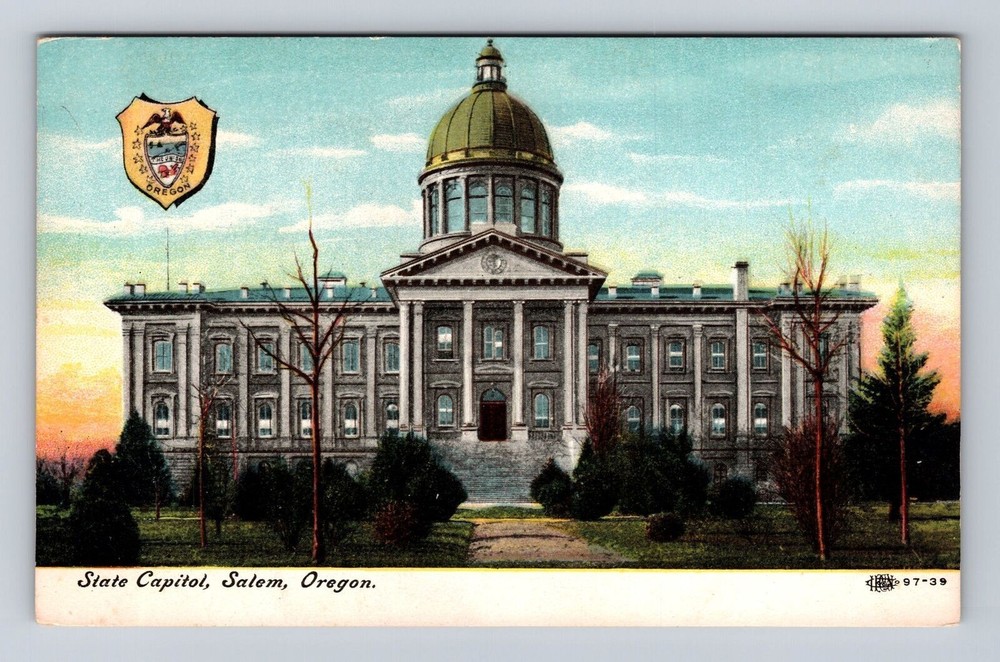 Salem OR-Oregon, State Capitol, Antique, Vintage Souvenir Postcard