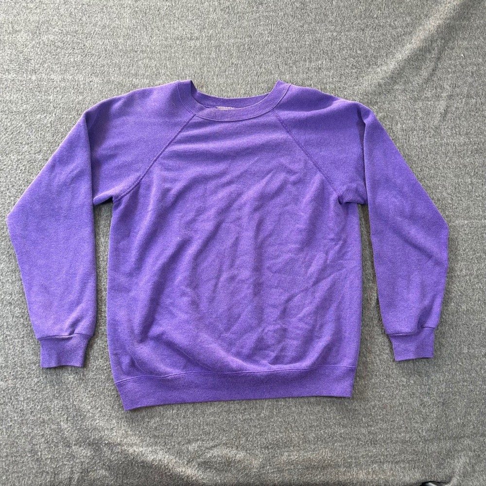 Vintage Hanes Sport Purple Raglan Sleeve Sweatshirt Women's Large 80s 90s