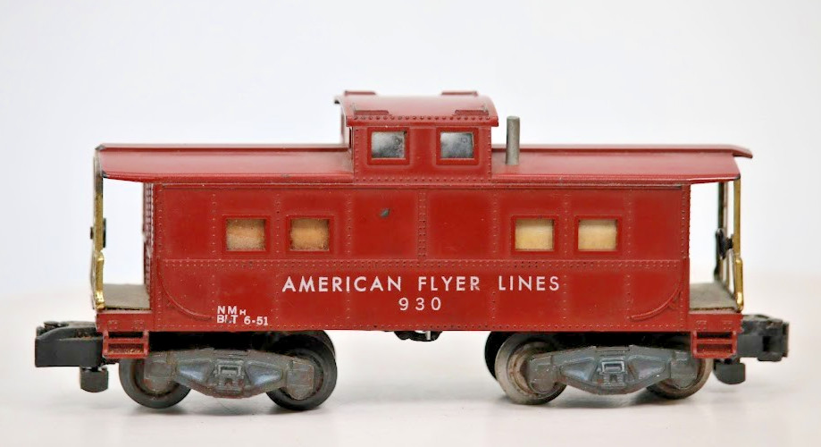 American Flyer 930 Lighted Caboose Tuscan S Gauge Knuckle Couplers Complete