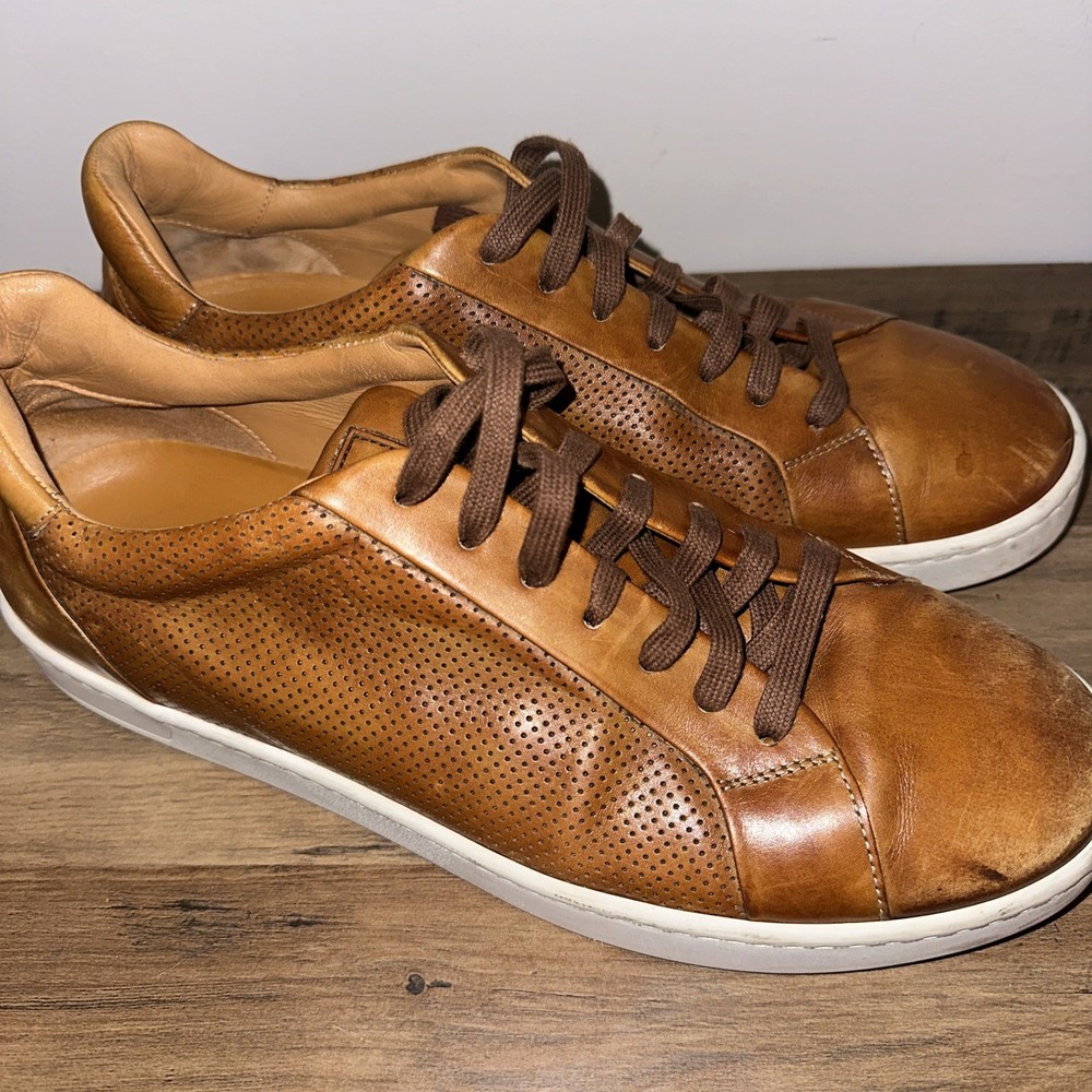 MAGNANNI Sneaker Mens 10.5 US Cuero Jose II Perforated Leather Low Top Sporty