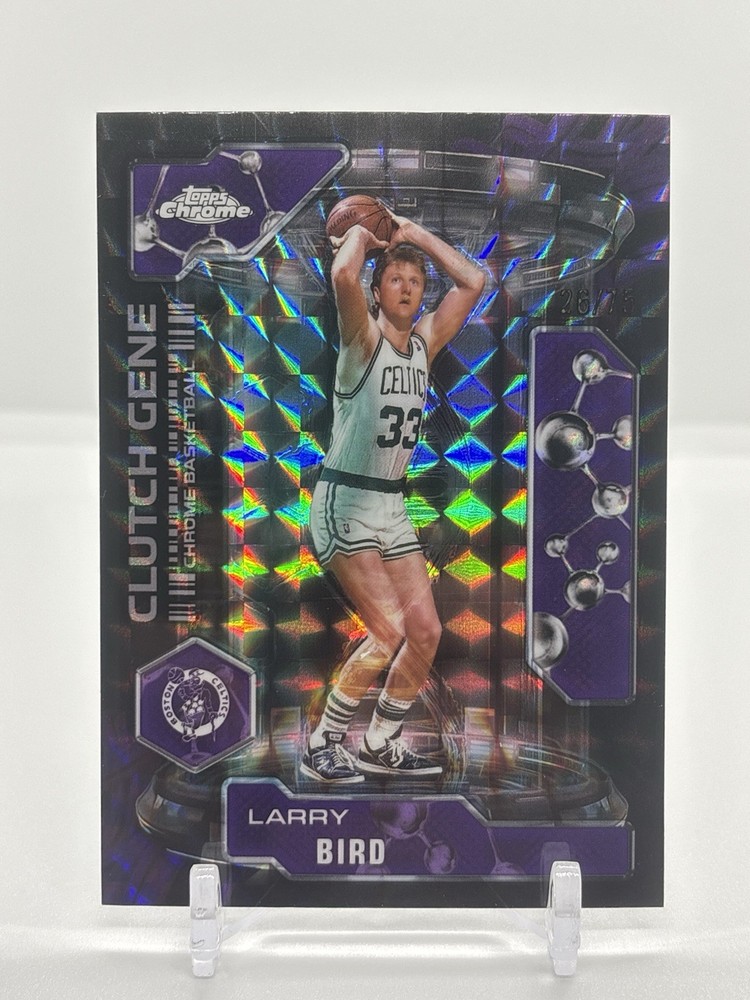 2025-26 Topps Chrome - Clutch Gene Larry Bird #CG-30 Purple Geometric /75
