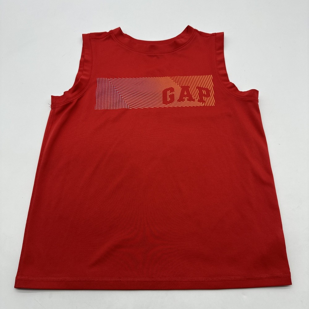 Gap Fit Dry Tank Top Youth Boys M 8 Y Red Graphic Print Logo..#35913