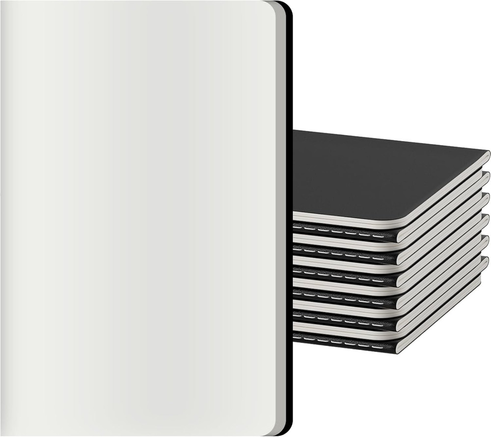 12 Pack Blank Notebook Journals Bulk, Plain, 60 Pages, 5.5x8.3 inch, A5, Travel