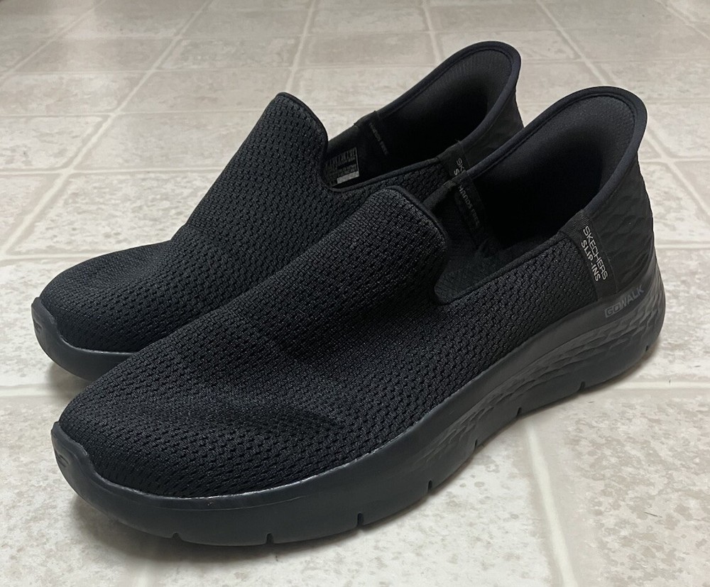 SKECHERS Slip-Ins GO WALK FLEX Relish Walking Sneakers Black Womens Size US 11