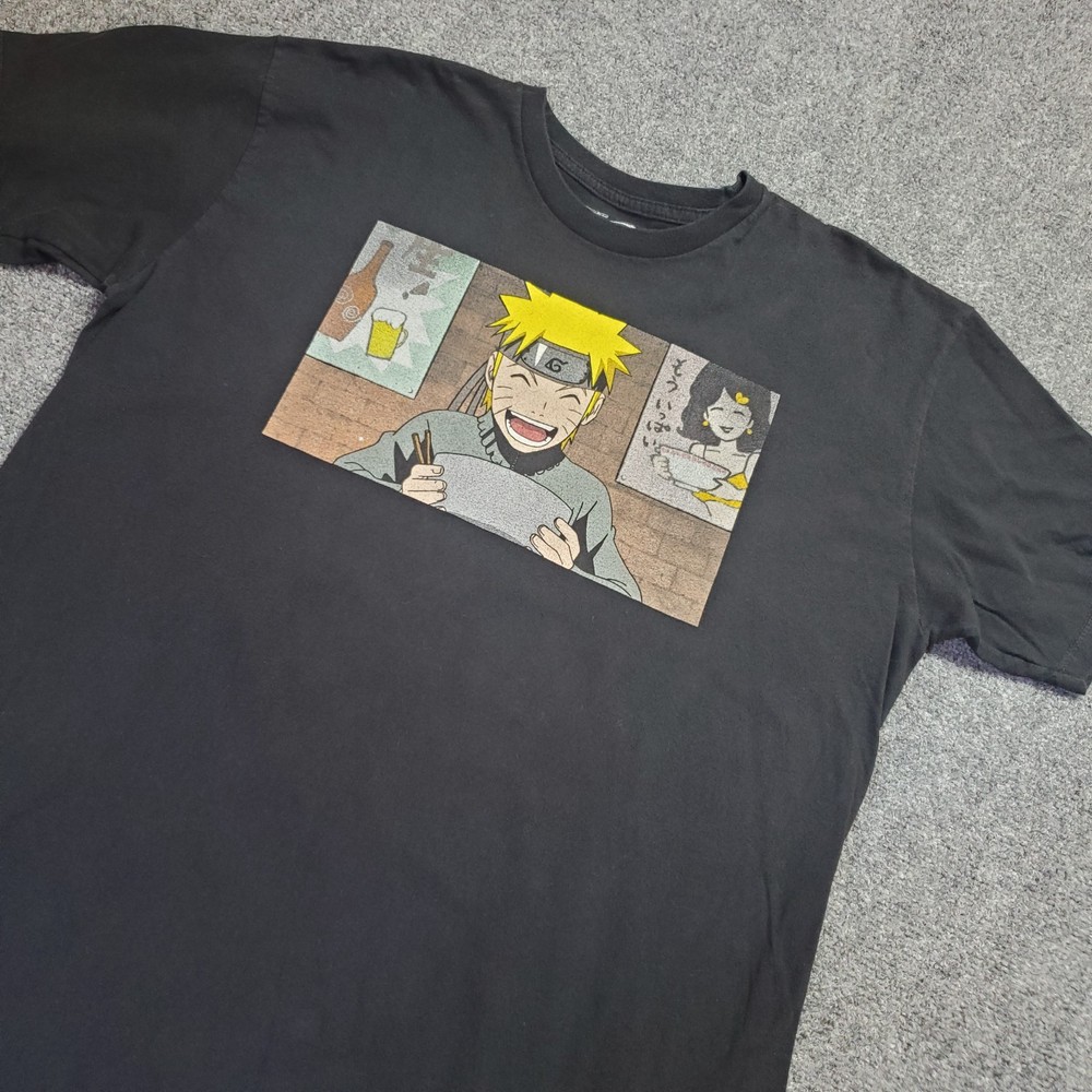 Naruto Shippuden Ichiraku Ramen Shop Graphic Tshirt Men's XL Black Anime