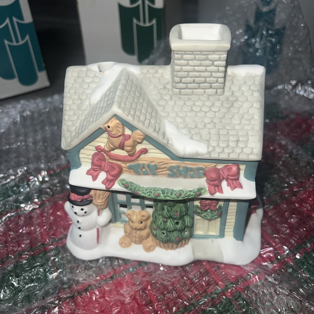 Partylite Toy Shop, P0299, Ceramic House, Tea Light Holder, Christmas Village