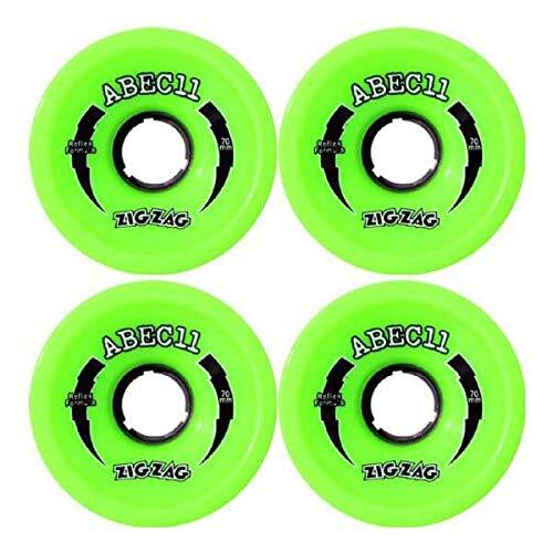 Abec 11 ZigZags Lime Longboard Wheels - 70mm 80a (Set of 4)