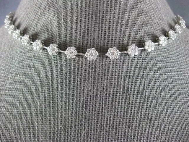 15Ct Round Cut Lab-Created Diamond Women's Tennis Necklace 14K WhGold Plated 18”