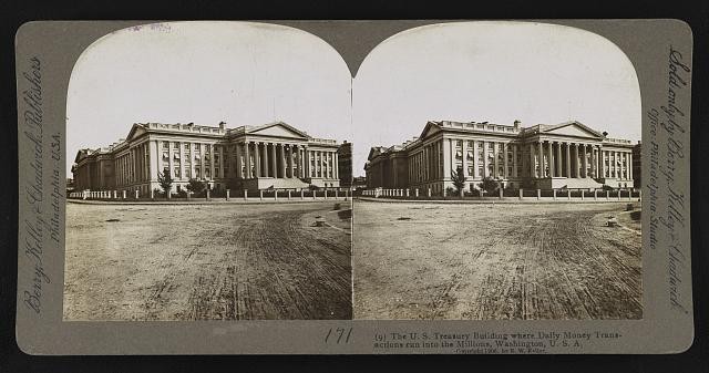Photo:Washington DC U.S. Treasury Building 1906 Victorian Stereo Photo