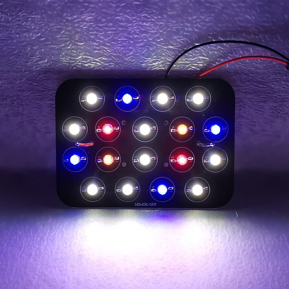 18W UV Red Blue Purple Cold White Green Hybrid LED + AC Driver Plant Aquarium-image