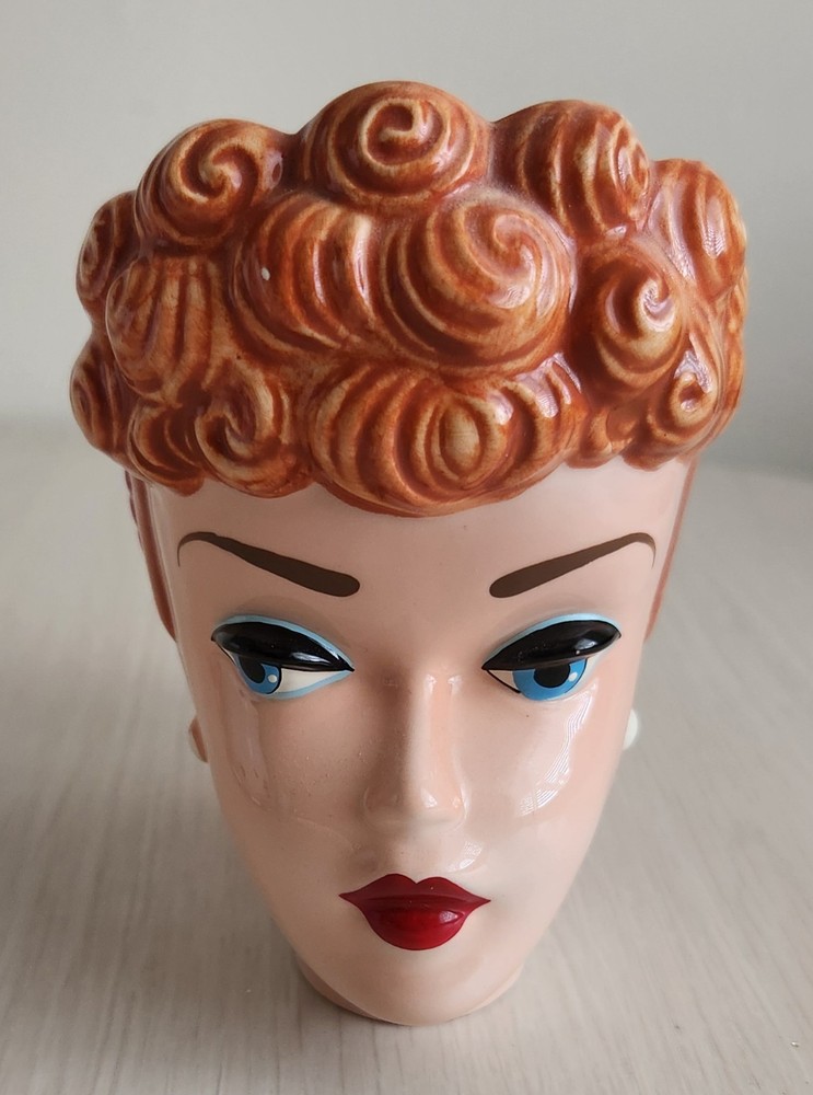 Vintage 1994 Enesco Mattel Barbie Career Girl Lady Head Vase Mug READ!!!