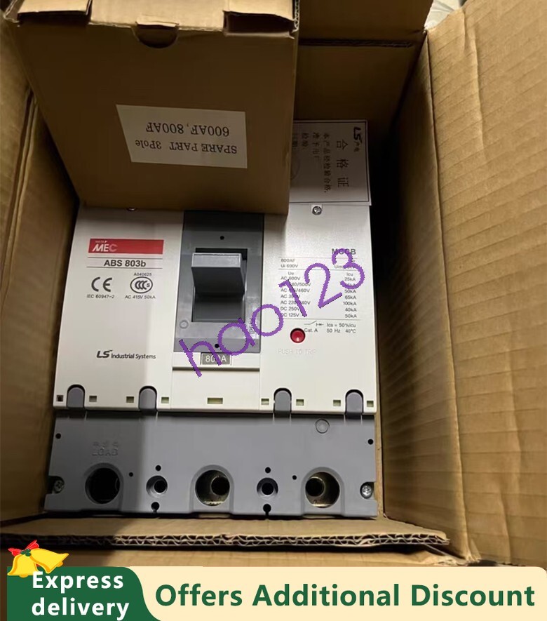 1PCS LS MEC molded case circuit breaker ABS 803b 3P 800A DHL/FedEx