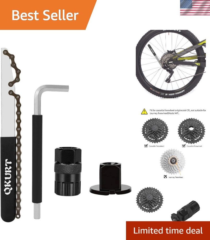Sturdy 4-Piece Bike Chain Whip Kit with Sprocket Remover for Maintenance