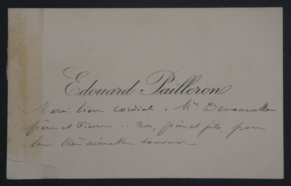 Édouard PAILLERON, Playwright - AUTOGRAPH BUSINESS CARD THANKS
