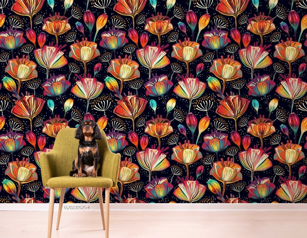 3D Flowers Flora Watercolor Pattern Wall Murals Wallpaper Murals Wall Sticker 7