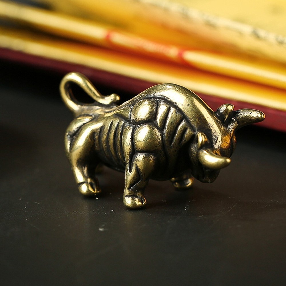 2021 Bull Statue Brass Sculpture Bulls Animal Figurine Office Decor Collection