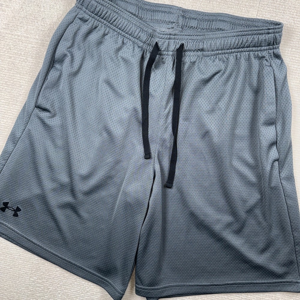 Under Armour Mesh Gray Shorts Men's Medium Loose Fit Basketball Activewear Gym