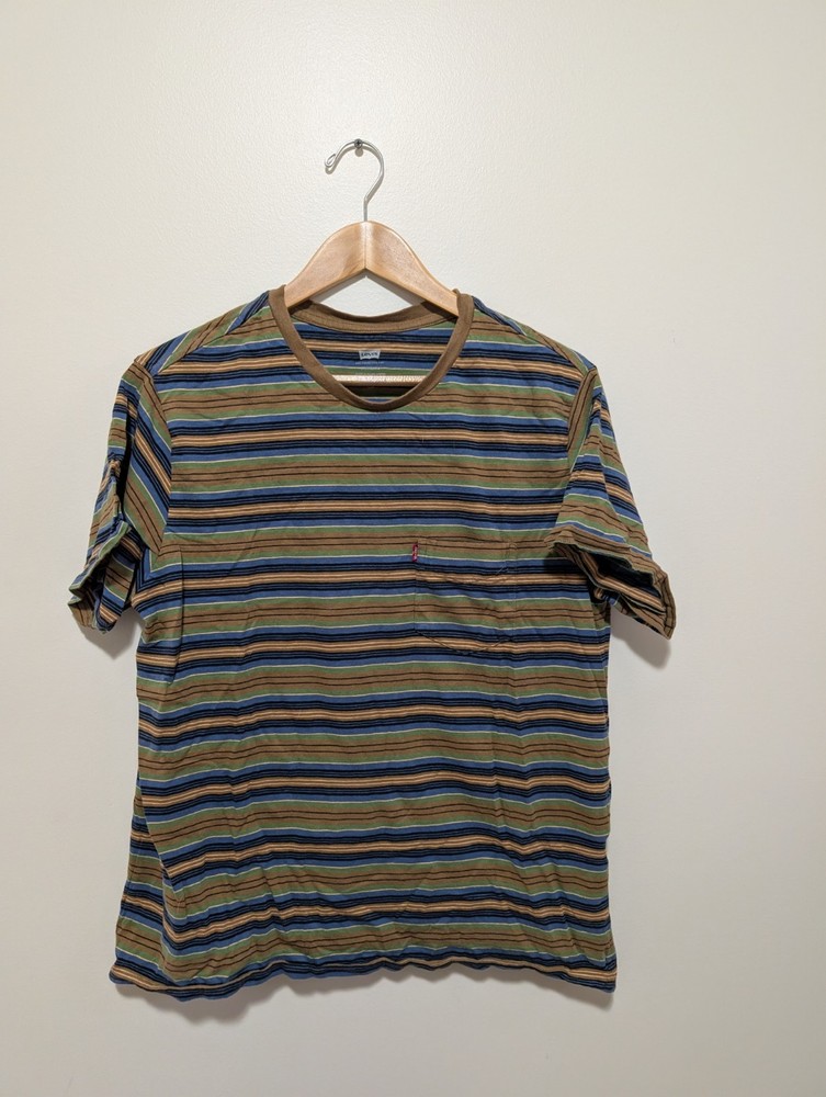 Levi's Men's Striped Pocket T-Shirt Short Sleeve Size Large